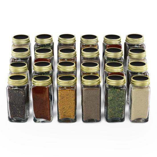 Nellam Square Glass Spice Jars Set Of 24 With Shaker Lids And Chalkboard Cashback Rebate - RebateKey