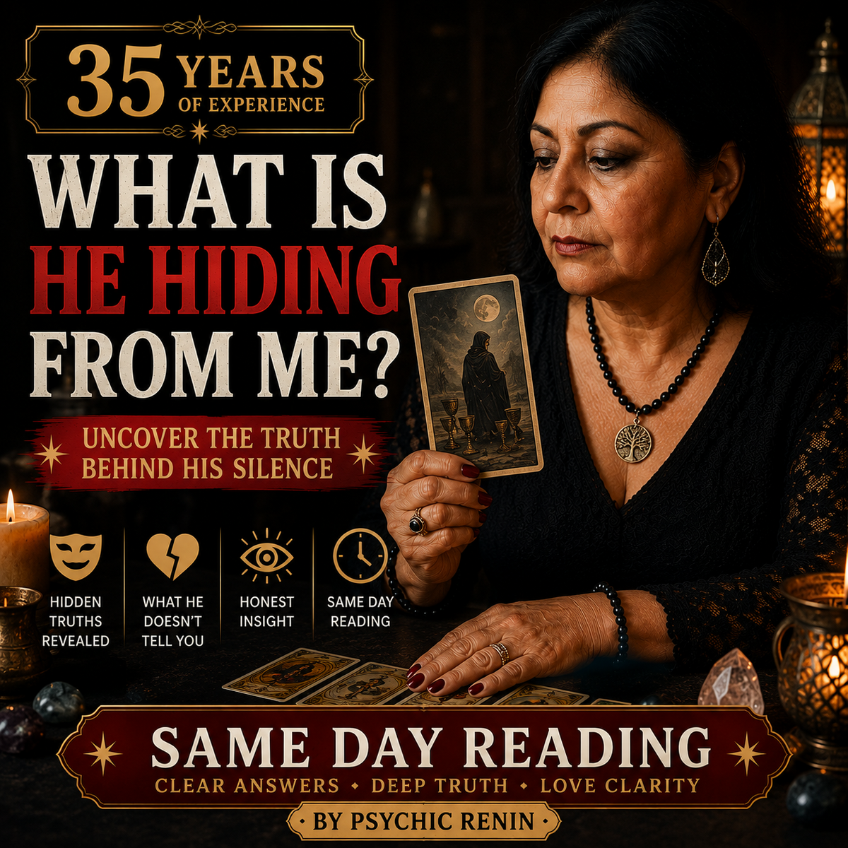Same Day What Is He Hiding From Me Tarot Reading | Hidden Feelings, Secrets And Unspoken Truth | Love Psychic Energy Insight