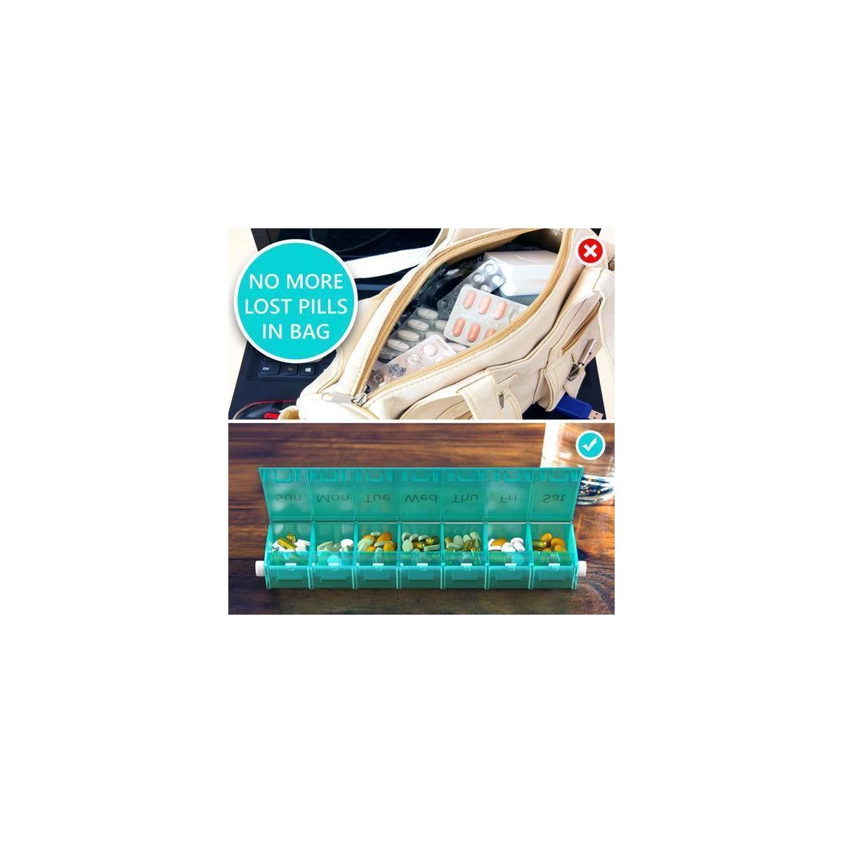 Double Locking Pill Organizer 7 Day Travel Pill Box For Your Supplements And6 Cashback Rebate - RebateKey