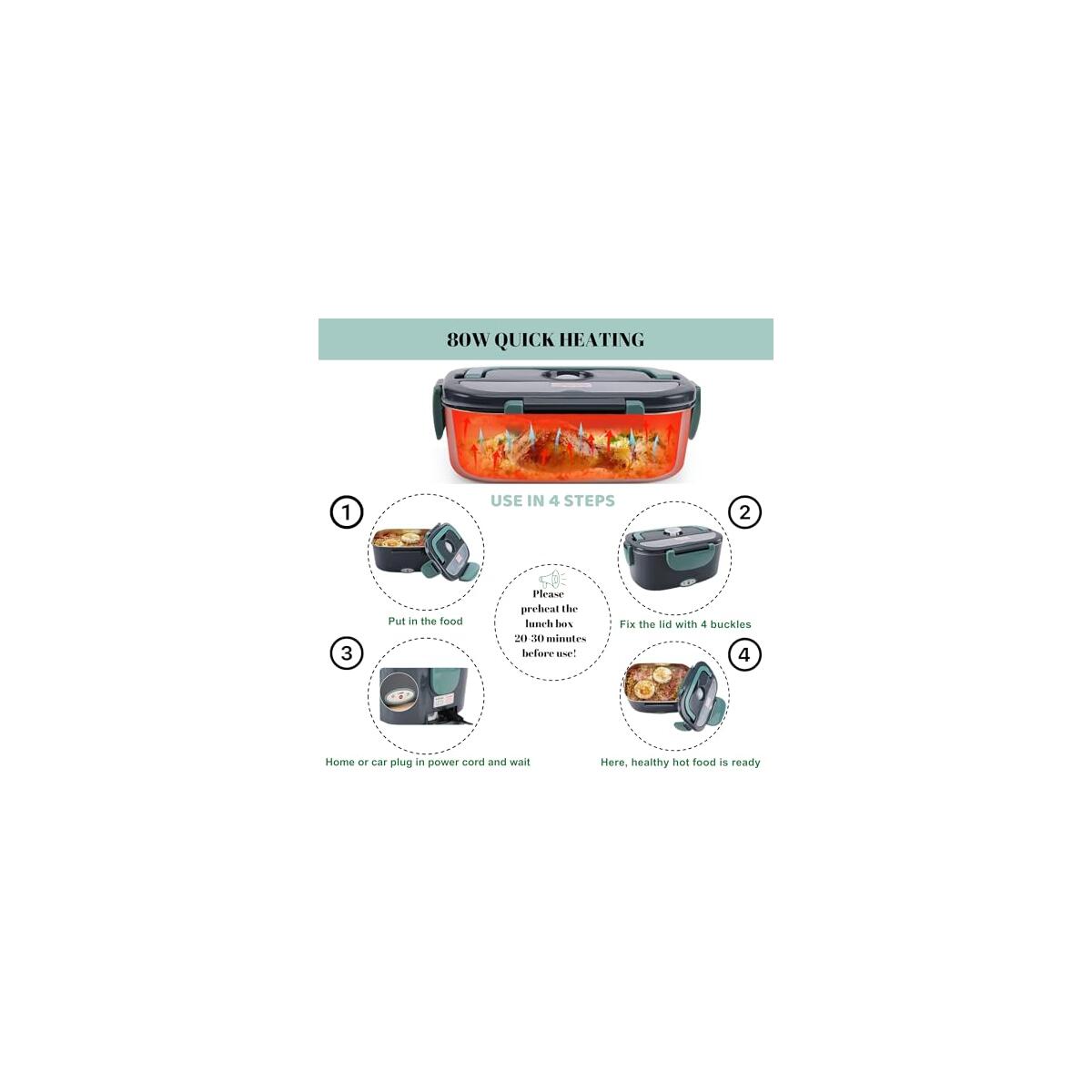 Electric Lunch Box Food Heater With Dual Power 3 Rebate - RebateKey
