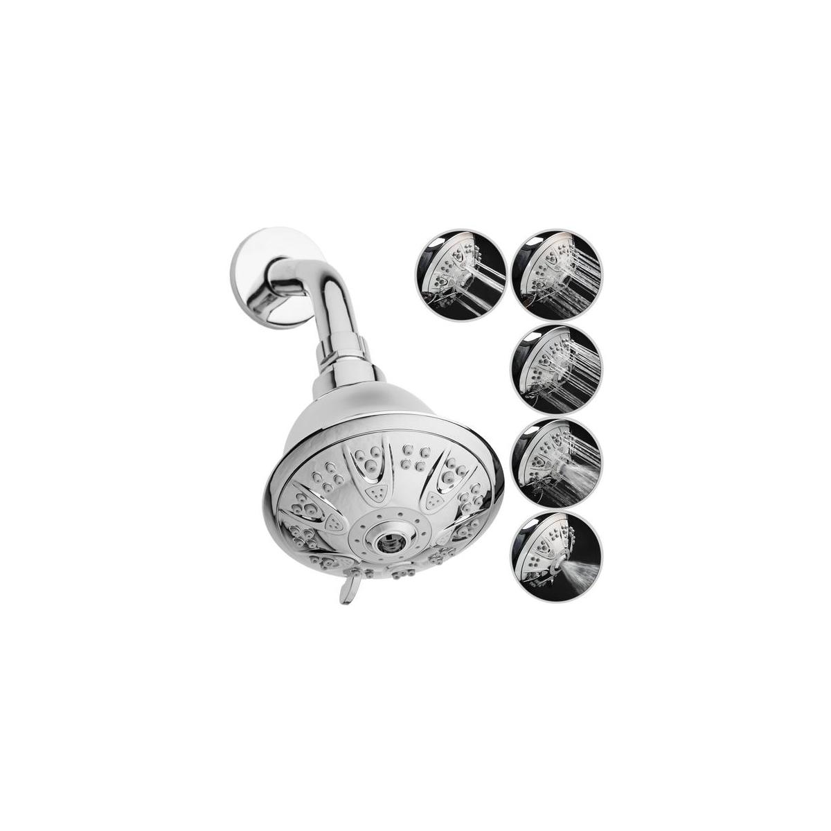 High Pressure Shower Head 5 Setting 4 Chrome Face Rain Shower Head For Low Cashback - RebateKey
