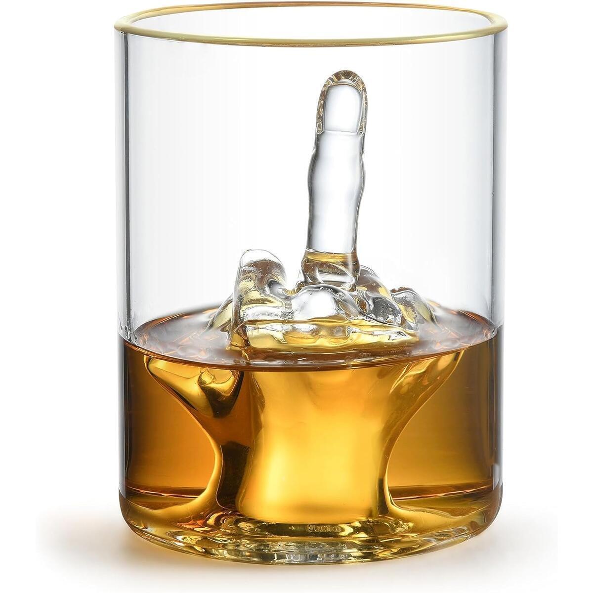Middle Finger Funny Whiskey Glass Cashback - RebateKey