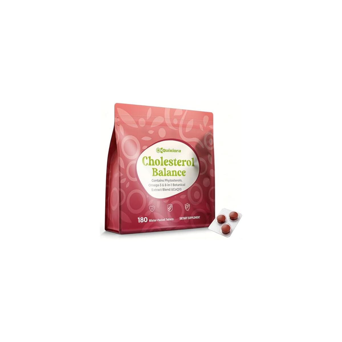 Plant Sterols Supplement with Citrus Bergamot, EPA DHA Omega-3 and CoQ10, Daily Wellness Formula -180 Blister Tablets